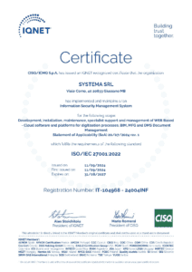 Certificato ISO 27001